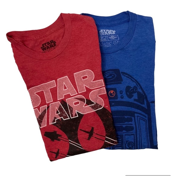 Star Wars R2D2 / Rebel Alliance T-shirt Bundle of 2 Sz Small (Youth) - Picture 1 of 10